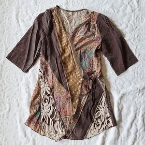 Tiny Anthropologie Silk Wrap Top Small S